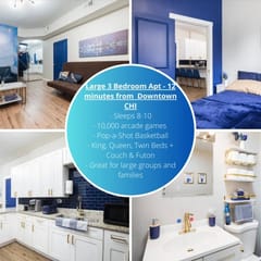 Epic Arcade Apt, Sleeps 10, Pet-Friendly, King Bed